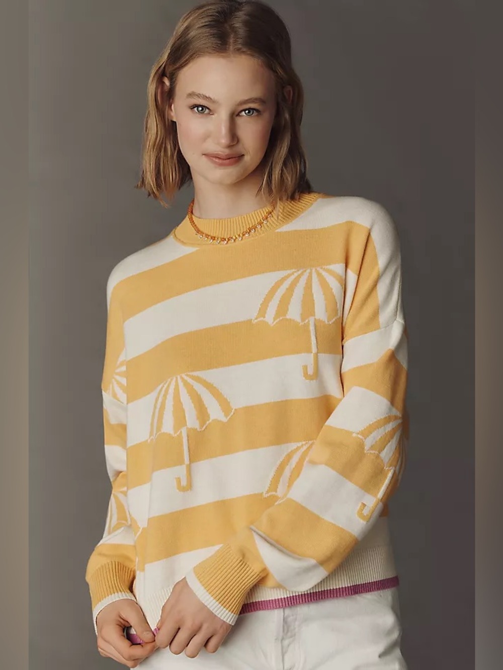 NWT Size L - Anthropologie 82% Cotton Umbrella Crew Neck Sweater (US$ 158)